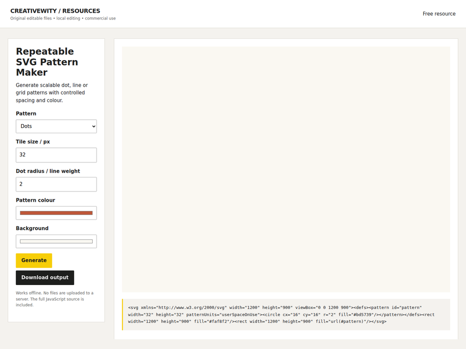 Repeatable SVG Pattern Maker