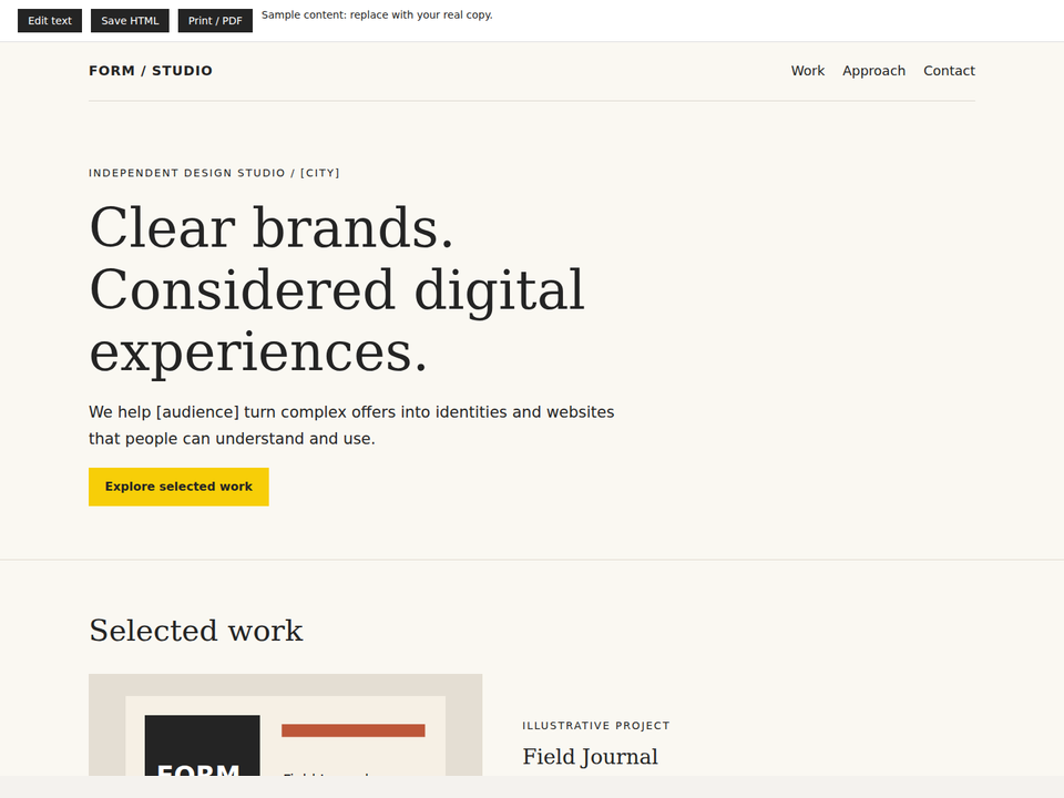 Independent Studio Portfolio