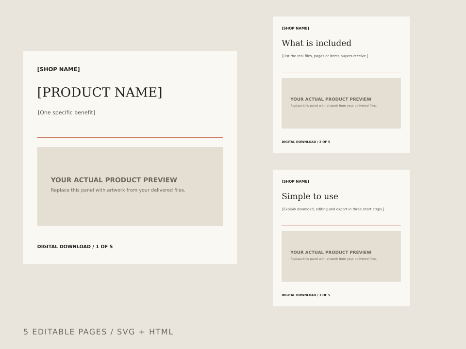 Digital Product Listing Image Kit