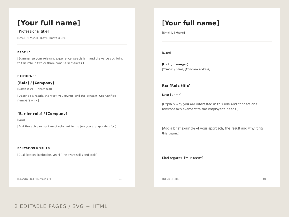 Designer Resume + Cover Letter