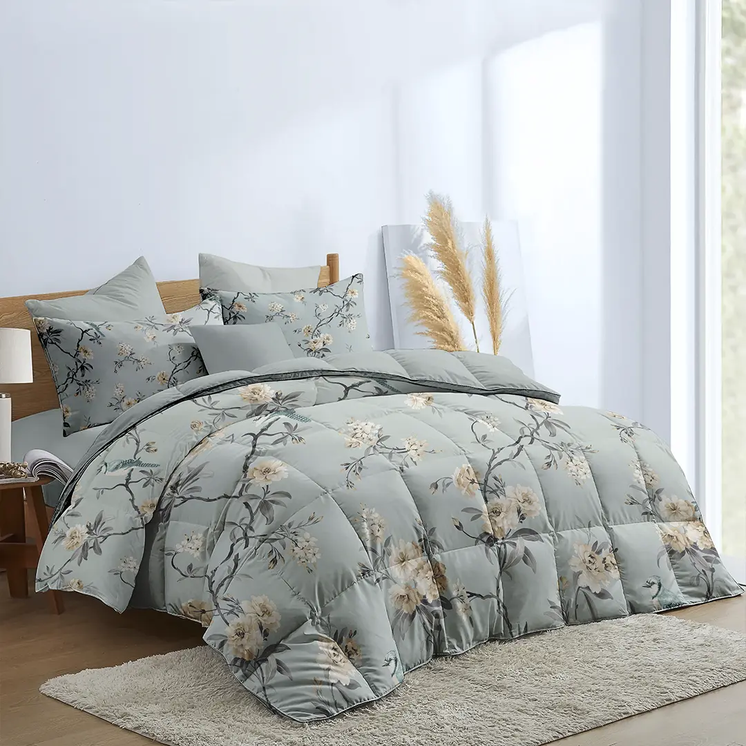 Elegant Bedroom Comforter Mockup - Bright Natural Light Scene